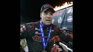 🏁 Kyle Cummins describes last lap battle for the #USAC Sprint Car win at Eldora. #LetsRaceTwo 🏆