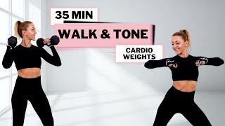 🔥35 Min Walk & Tone Dumbbell Workout🔥Burn Fat & Build Muscle🔥Full Body Compound Moves🔥