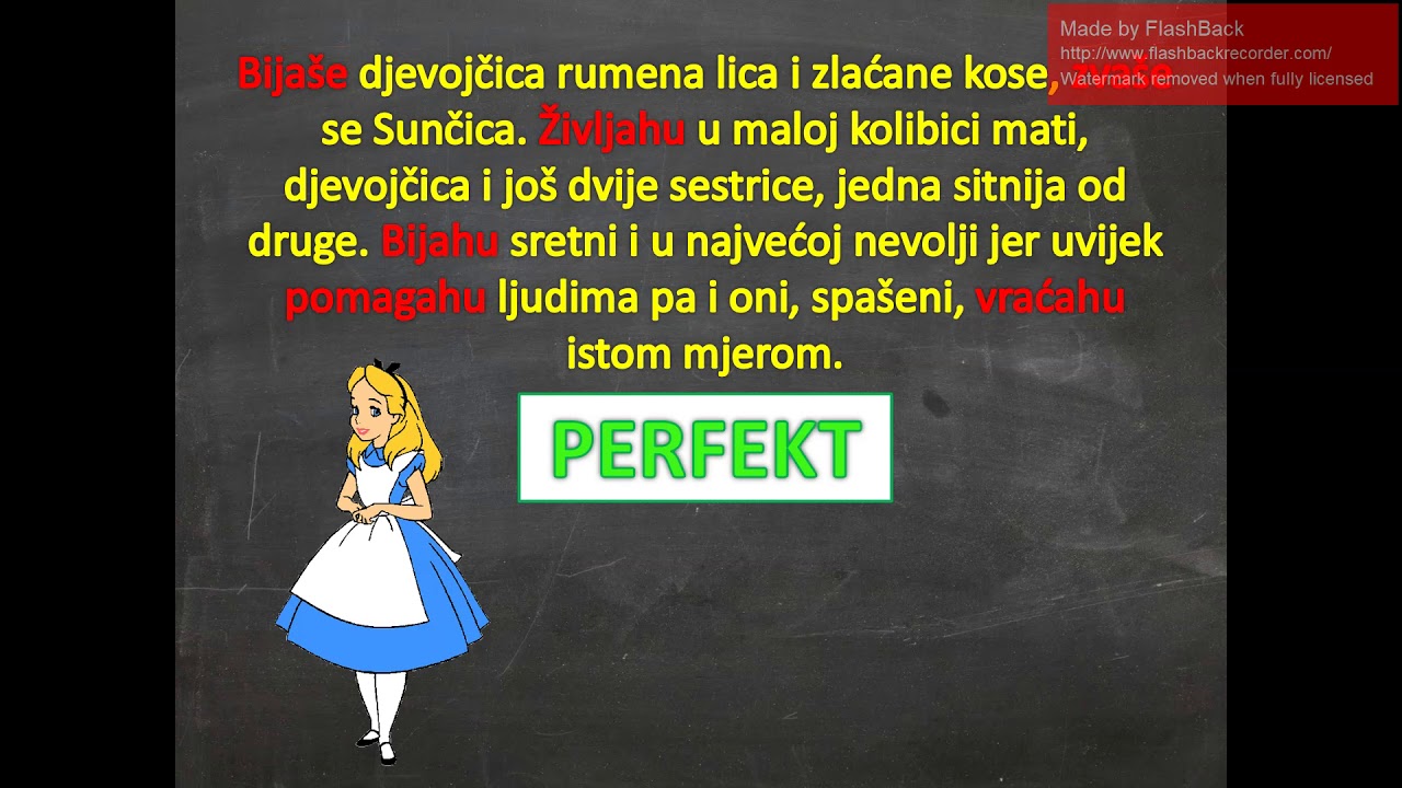 Glagolski oblici za izricanje prošlosti: imperfekt