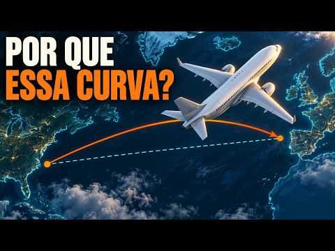 Por que os aviões fazem curvas no mapa?