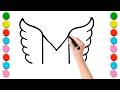 Amazing Parrot Drawing From Letter M // Easy Creative Art !