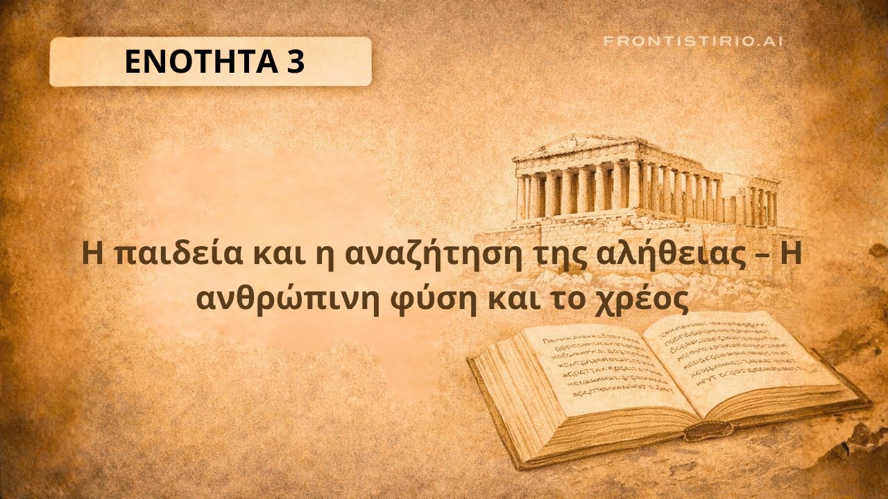 Φάκελος Υλικού - 3. Η παιδεία και η αναζήτηση της αλήθειας – Η ανθρώπινη φύση και το χρέος