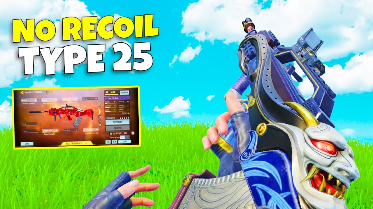 No Recoil TYPE 25 GUNSMITH with RED DOT | Solo vs Squad | COD MOBILE | BEST TYPE 25 GUNSMITH BR