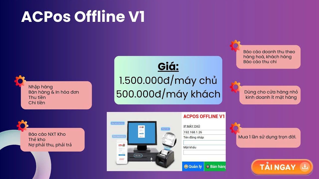 Phần mềm quản lý bán hàng ACPos Offline V1 - Giá siêu rẻ