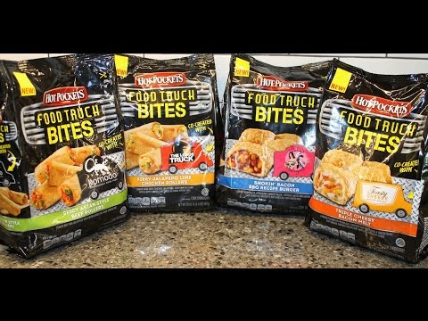 Hot Pockets Food Truck Bites: Spicy Asian Style, Fiery Jalapeno Lime, Bacon BBQ & Cheesy Bacon