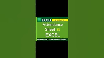 Excel attendance sheet #trending #exceltips #exceltricks#youttube@MrBeast