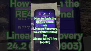 How to flash the RE404 kernel via Lineage Recovery 24.2 (20260903) for Xiaomi Mi 10T Pro (apollo)