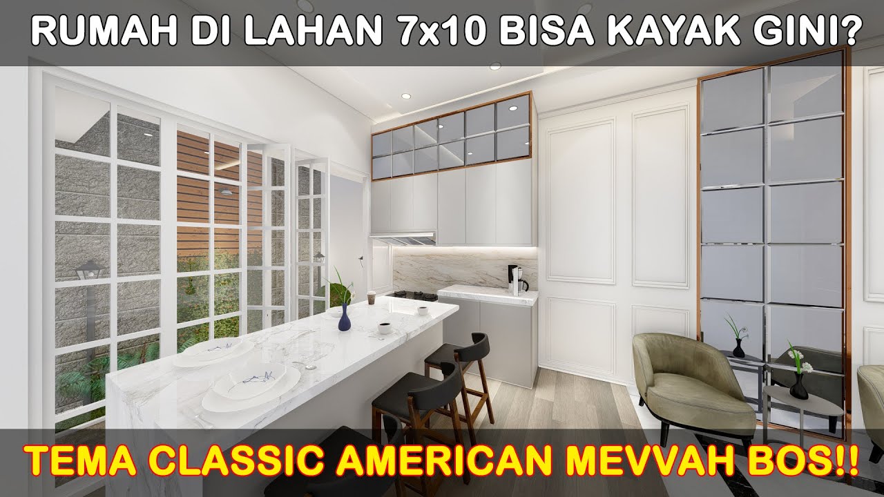  Desain  Rumah  2  lantai  Classic American Lahan 7x10 kecil 