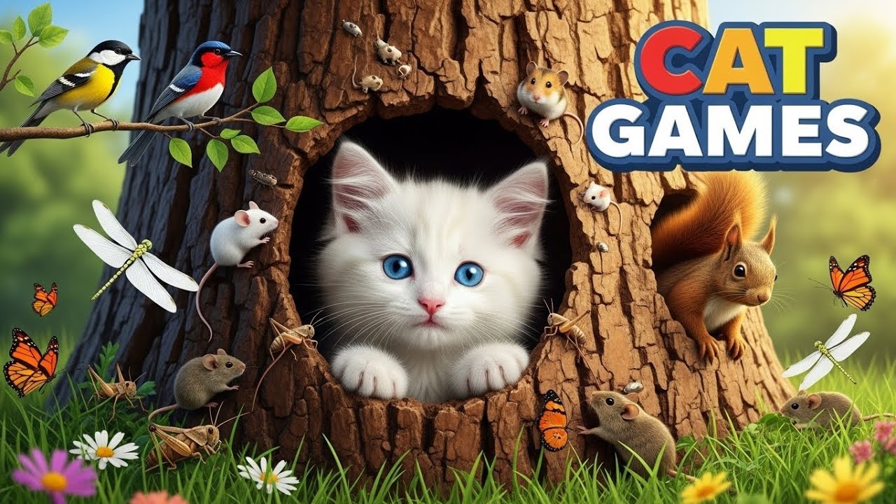 🔴LIVE 8 HOUR - WOW! A selection of calming games designed for cats #52