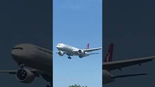 Amazing Landing Turkish Airlines 777-300 Landing At London Heathrow