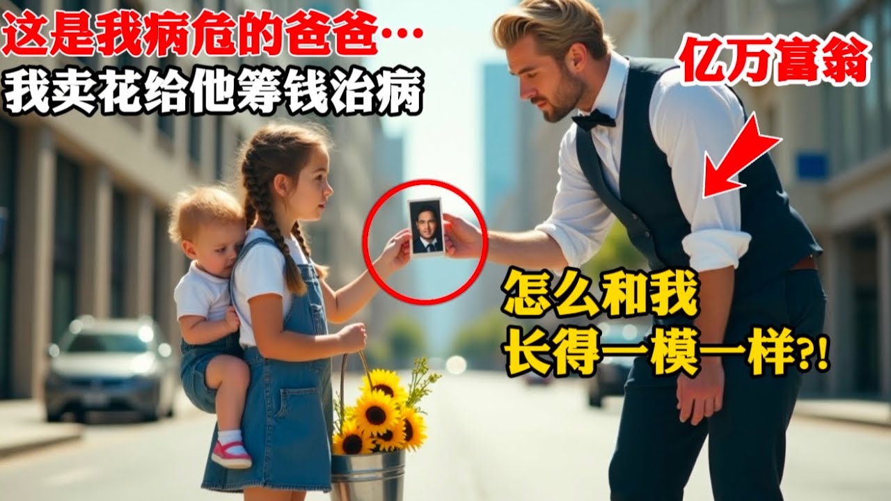5歲賣花女孩給億萬富翁看病危父親的照片 隨後發生的事情令人震驚！