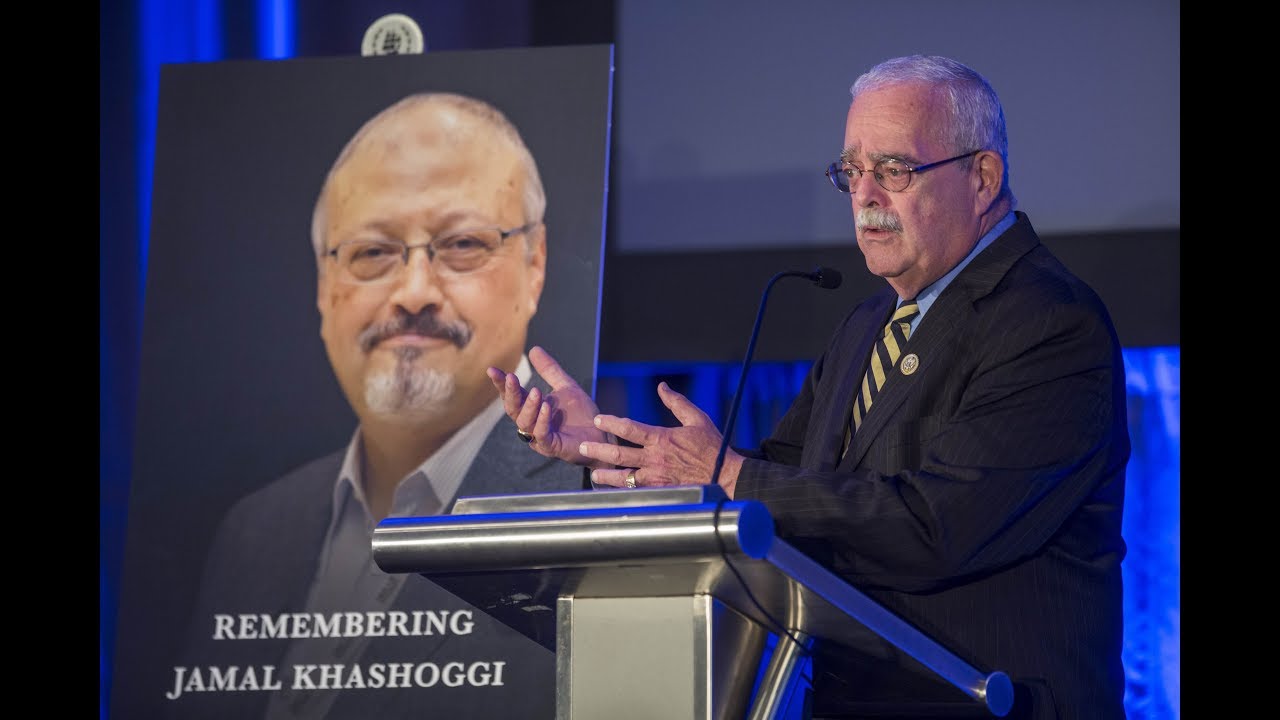 Friends, politicians honour Jamal Khashoggi newspaper mockup