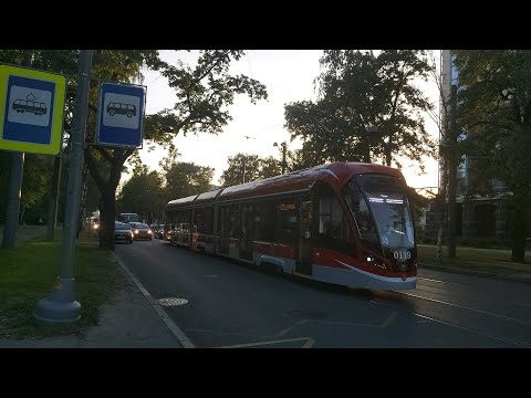 Трамвай, маршрут №19 в парк (по Луначарского) 71-931М "Витязь-М" б.0119 (18.06.2021) Санкт-Петербург