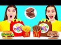 チョコレートの食べ物 vs 本物の食べ物のチャレンジ #9 | 楽しいいたずら! DaRaDa Challenge の味覚テスト