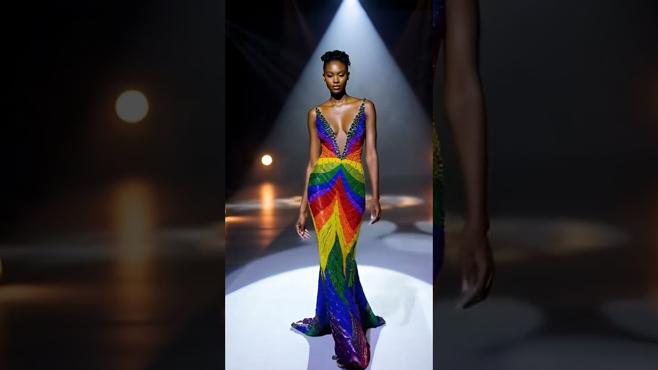 African Couture | Beaded Lace Evening Dress 