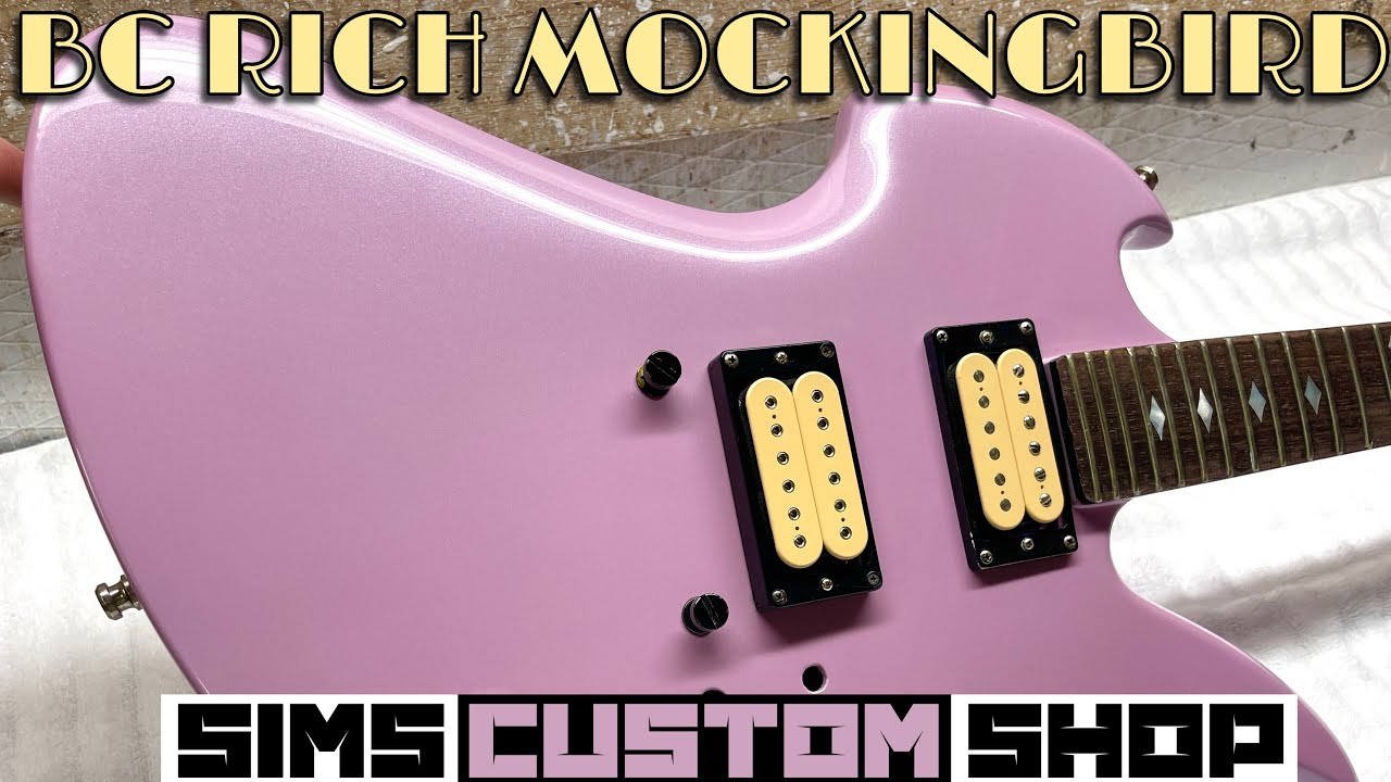 B.C. RICH MOCKING BIRD ピンクベース 1980 USA BC Rich Mockingbird - Custom Rude Pink paint by Sims