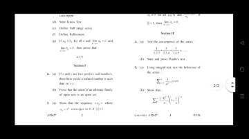 GJU BA/BSc Sequence and Series Maths 5th Sem Questions Paper || Previous Year Question Paper