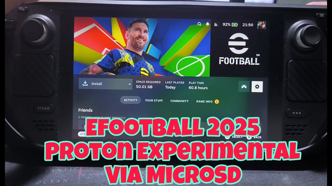 STEAMDECK Efootball обновление 2025 microsd