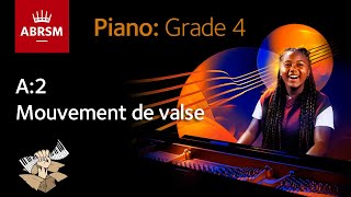 Mouvement de valse / ABRSM Piano Grade 4 2023 &amp; 2024, A:2 / Synthesia Piano tutorial