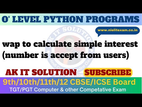 Calculate Simple Interest in Python || Program Calculate Simple Interest || Simple Interest Program
