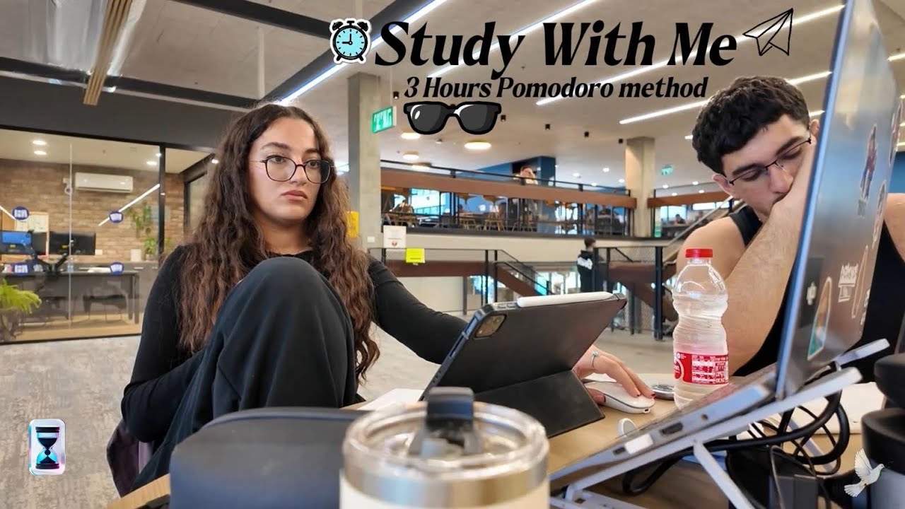 3 Hours Study With Me| Background noise| Pomodoro method, nature sounds, study with Sally