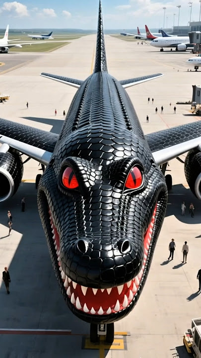 Unique Airplane, Crocodile Airplane Black Red #airplane #aviation  #aforaeriplane #uniqueairplane