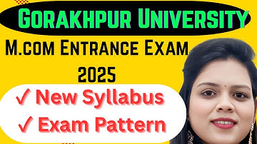 Gorakhpur University|M.Com Entrance Exam 2025|New Syllabus| Exam Pattern ?? Preparation Strategy