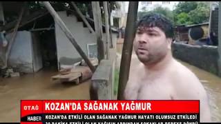 Kozanda Sağanak Yağmurda Sokaklar Göl Oldu