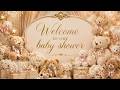 Baby Shower Screensaver Teddy Bears & Elegant Decor Idea | Gold Luxe Baby Shower Ambience & Music 🧸💛