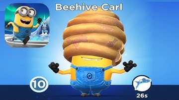 Minion rush Beehive Carl minon costume COMMON upgrade to MAXED gameplay walkthrough android ios