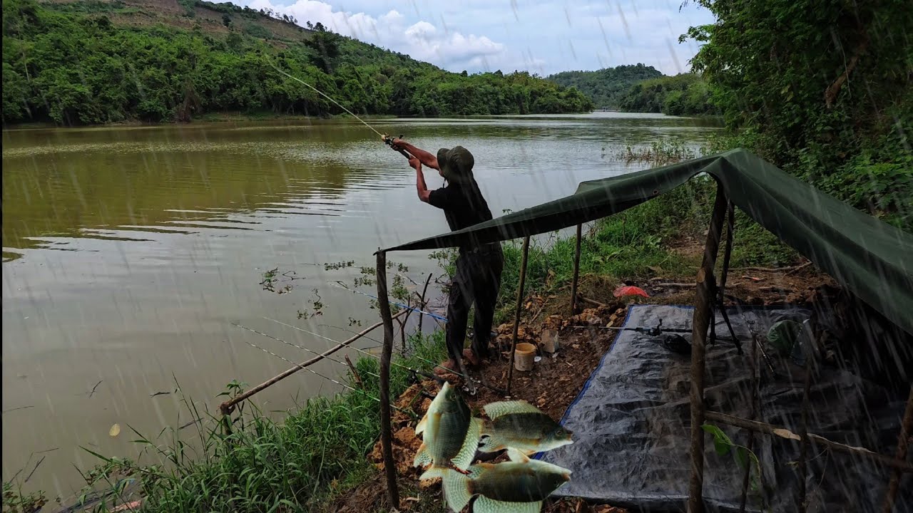 2 HARI MENGGINAP DI PINGGIR DANAU MANCING MALAM DAPAT BANYAK IKAN BESAR