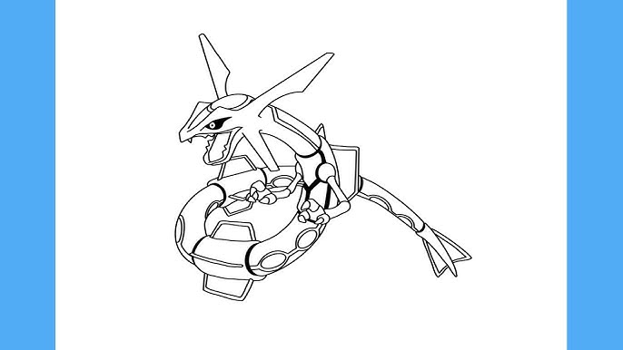 COMO DESENHAR O POKÉMON MEGA RAYQUAZA  HOW TO DRAW MEGA RAYQUAZA POKEMON 