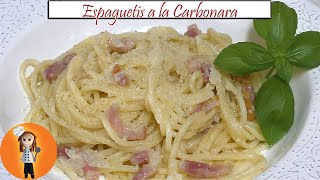 Espaguetis a la Carbonara con nata | Receta de Cocina en Familia