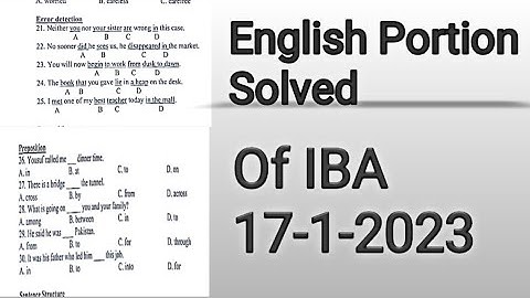 #english portion solved of IBA | English solved mcqs of STS | BPS 5 to 15 | #ibajobs