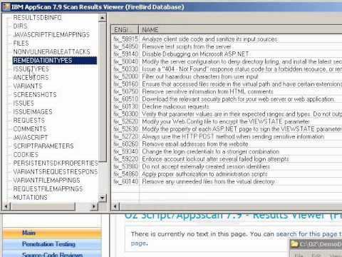 O2 Platform - View IBM AppScan 7.9 scan files