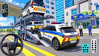 Police Cars Transport to Parking Garage by Trailer Truck! 🚓🚛 3D Driving Class 2026 Gameplay  screenshot 2