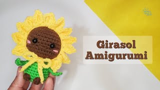 Pequeña flor girasol Amigurumi. Como tejer Paso a paso girasol a crochet