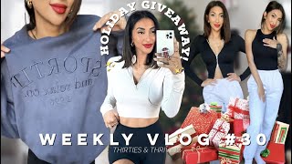 WEEKLY VLOG: Abercrombie & Princess Polly Haul + the Holiday Giveaway!! | Thirties & Thriving