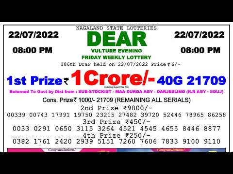 Nagaland Lottery Sambad Live 8pm 22.07.22