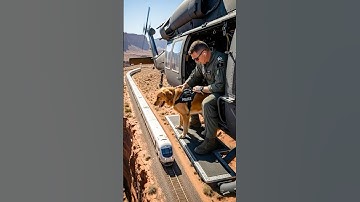 Animal warning to humans | Hero Golden Retriever rescue train #dogs #rescue #animals #shorts