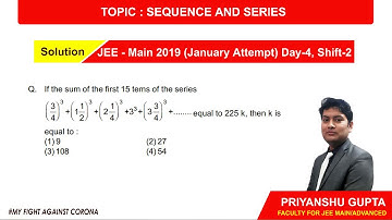 SOLUTION JEE MAIN 2019 JANUARY -SEQUENCE AND SERIES (MISSION - JEE)