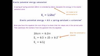 Elastic potential energy - worked calculations
