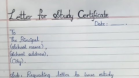 letter to principal asking for study certificate in English//study certificate letter ✉