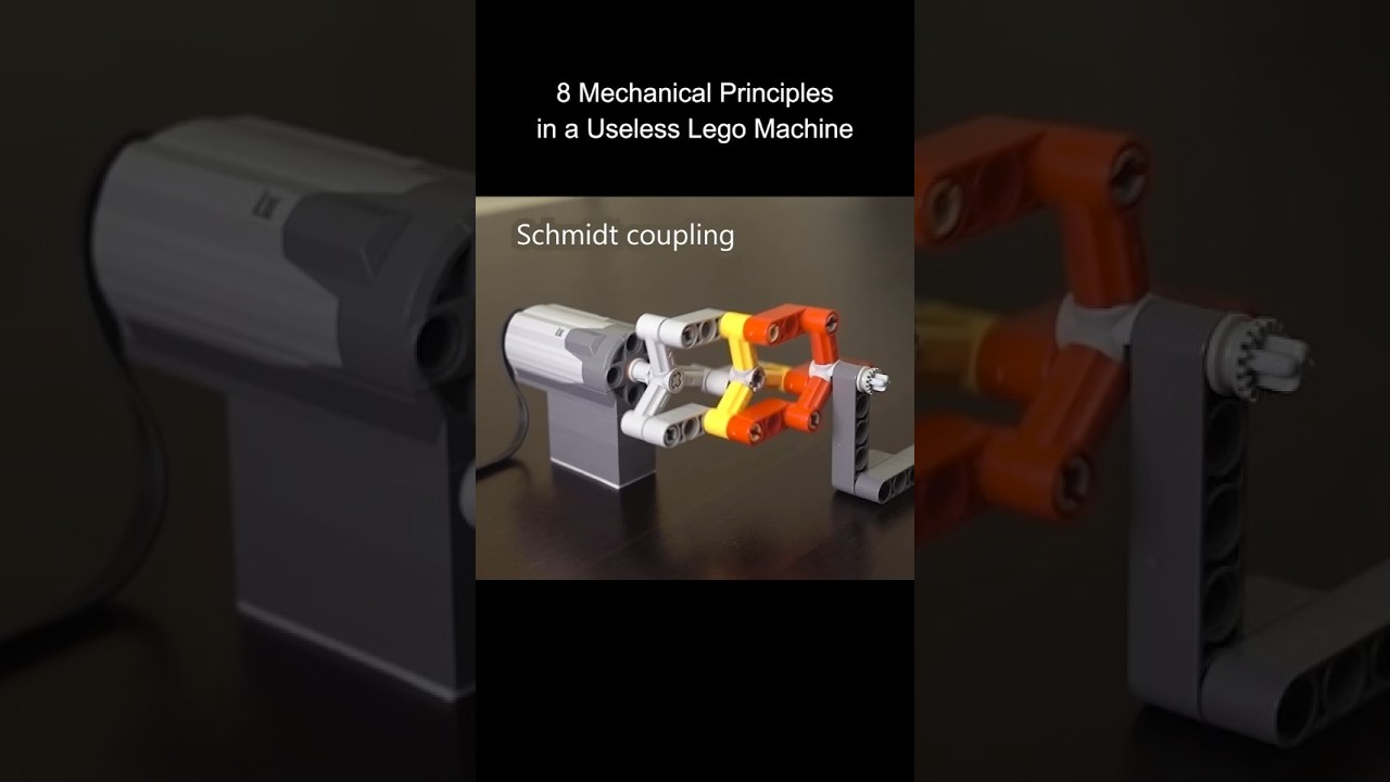 8 mechanical principles in a useless Lego machine (front side) 