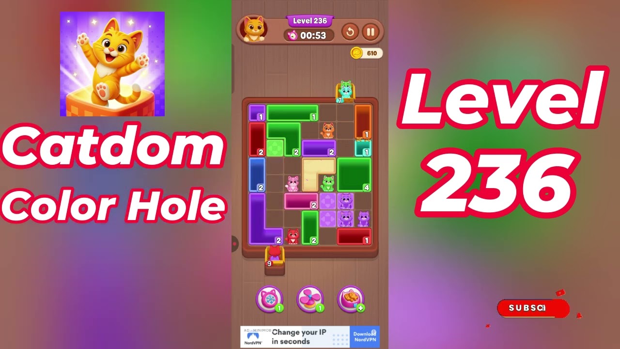 Catdom Color Hole Level 236 Walkthrough 🐱🟣 | Relaxing Color Puzzle Game | Go Answer