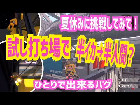 【スプラトゥーン2】ひとりで出来るバグ！試し打ち場/夏休みにやってみてね！【簡単なバグ＆小ネタ】＃55【Splatoon2 glitches】