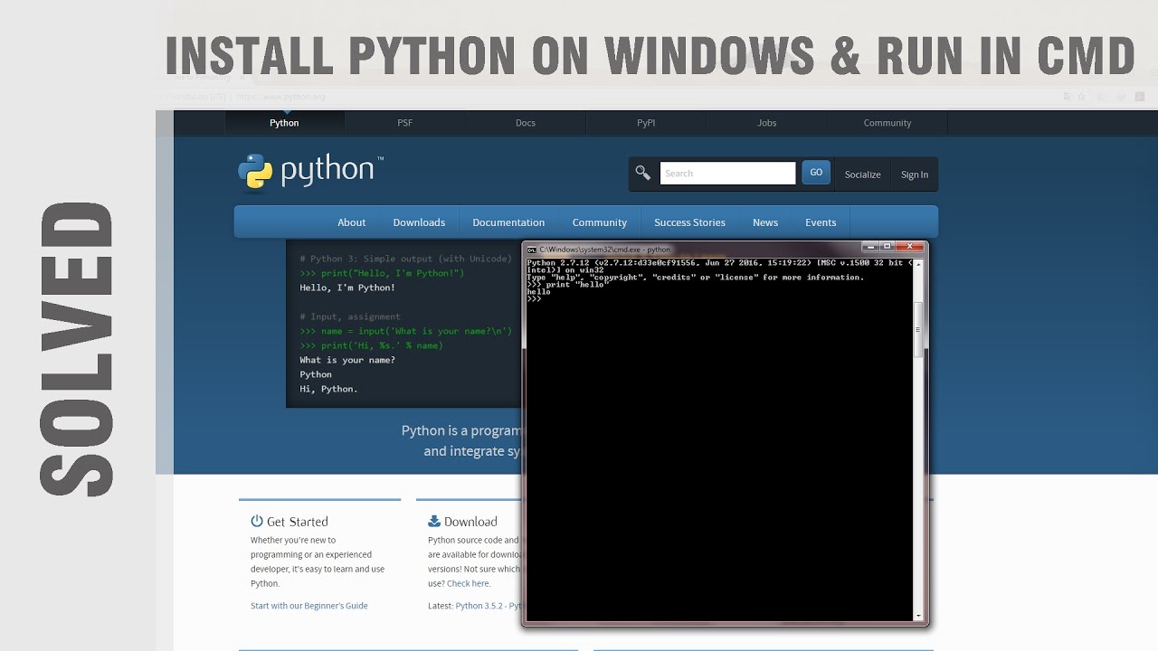 How to Install Python on Windows and run in cmd (solved)