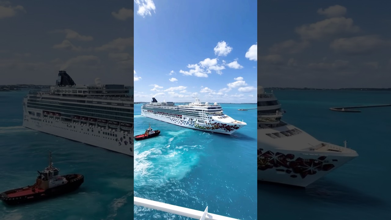Norwegian Gem of Norwegian Cruise Line’s Jewel-class docked in Bahamas #norwegiancruiseline #cruise