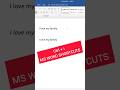 Ctrl + I Ms Word Shortcuts #shorts
