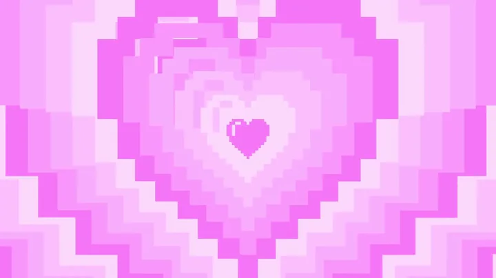 Purple Pink 8-Bit Heart Background Screensaver Loop 1 Hour HD